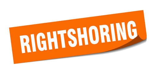 rightshoring sticker. rightshoring square sign. rightshoring. peeler
