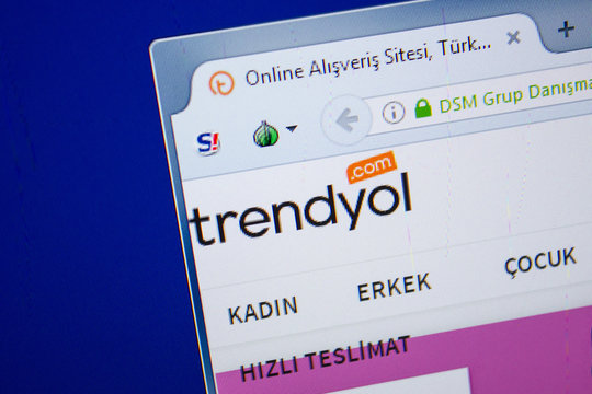 Ryazan, Russia - June 26, 2018: Homepage of Trendyol website on the display of PC. URL - Trendyol.com.