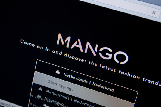 Ryazan, Russia - June 26, 2018: Homepage of Mango website on the display of PC. URL - Mango.com.