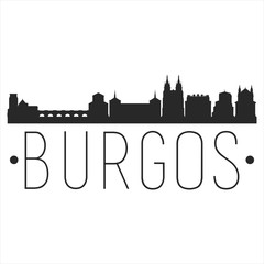 Burgos Spain. City Skyline. Silhouette City. Design Vector. Famous Monuments. - obrazy, fototapety, plakaty