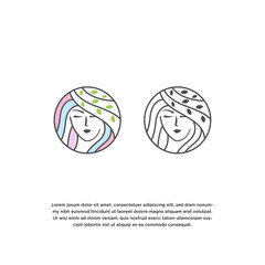 Natural beauty women logo design template vector illustration