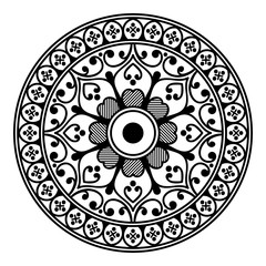 Ethnic Mandala Ornament. Arabic, Pakistan, Moroccan, Turkish, Indian, Spain motifs