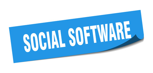 social software sticker. social software square sign. social software. peeler