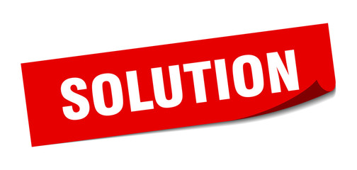 solution sticker. solution square sign. solution. peeler