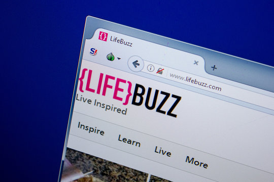 Ryazan, Russia - June 26, 2018: Homepage of LifeBuzz website on the display of PC. URL - LifeBuzz.com.