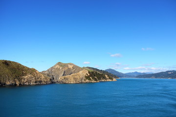 Naklejka premium On a ferry from Picton to Wellington