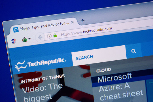 Ryazan, Russia - June 26, 2018: Homepage of TechRepublic website on the display of PC. URL - TechRepublic.com.