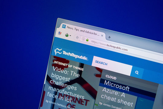 Ryazan, Russia - June 26, 2018: Homepage of TechRepublic website on the display of PC. URL - TechRepublic.com.