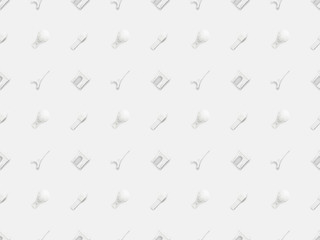 top view of small souvenirs from different countries isolated on white