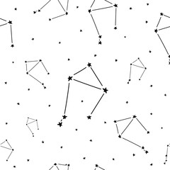 Constellation stars set horoscope decoration seamless pattern