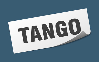 tango sticker. tango square sign. tango. peeler