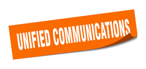 unified communications sticker. unified communications square sign. unified communications. peeler