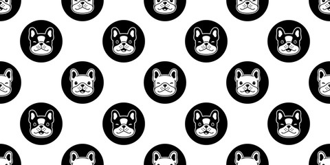 dog seamless pattern french bulldog vector polka dot pet puppy scarf isolated repeat wallpaper tile background cartoon doodle illustration design