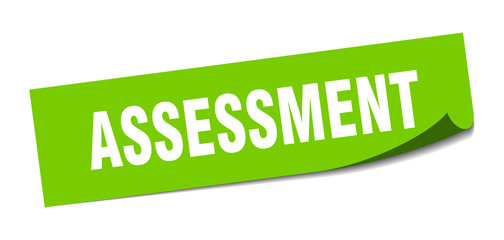 assessment sticker. assessment square sign. assessment. peeler
