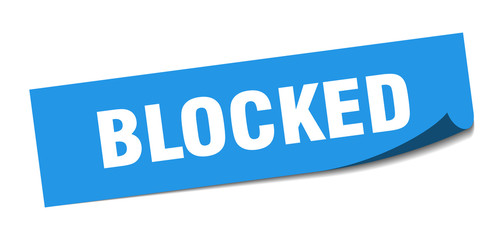 blocked sticker. blocked square sign. blocked. peeler