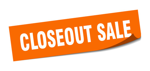 closeout sale sticker. closeout sale square sign. closeout sale. peeler