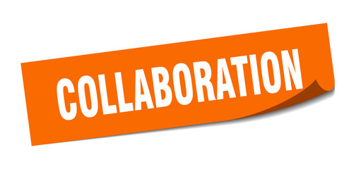 collaboration sticker. collaboration square sign. collaboration. peeler