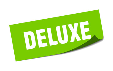 deluxe sticker. deluxe square sign. deluxe. peeler