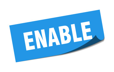 enable sticker. enable square sign. enable. peeler