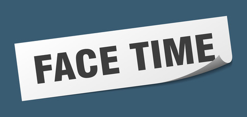 face time sticker. face time square sign. face time. peeler