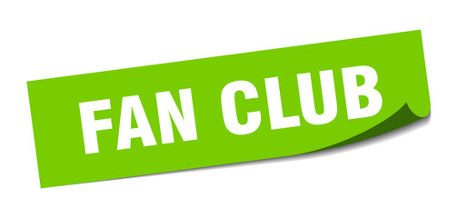 fan club sticker. fan club square sign. fan club. peeler