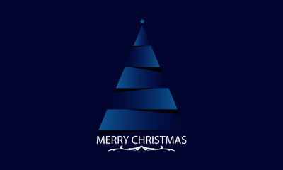 Fototapeta premium Merry Christmas Tree and Hand Written Font Vector