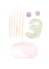 Watercolor set of abstract aesthetic warm forms