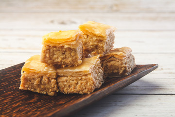 Turkish traditional snacks Pistachio Baklava