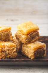 Turkish traditional snacks Pistachio Baklava