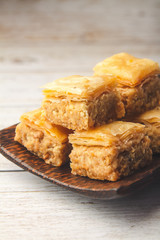 Turkish traditional snacks Pistachio Baklava