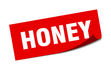 honey sticker. honey square sign. honey. peeler
