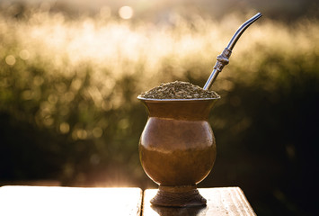 Chimarrão, or mate, is a characteristic drink of the culture of