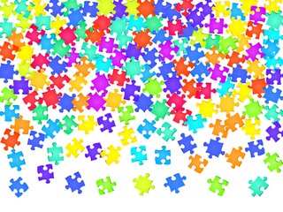 Game teaser jigsaw puzzle rainbow colors pieces 