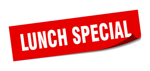 lunch special sticker. lunch special square sign. lunch special. peeler