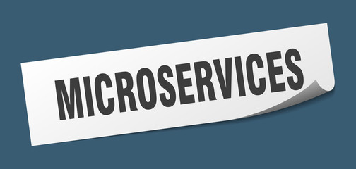 microservices sticker. microservices square sign. microservices. peeler