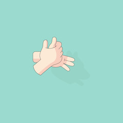 Hand with dog shadow. Vector illustration design