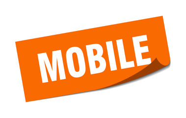 mobile sticker. mobile square sign. mobile. peeler