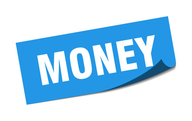 money sticker. money square sign. money. peeler