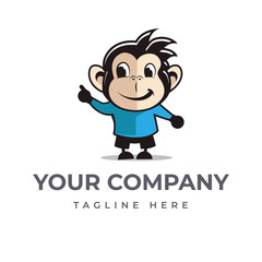Illustration Vector Graphic Of smart monkey boy logo Design Template