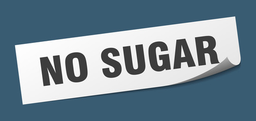 no sugar sticker. no sugar square sign. no sugar. peeler