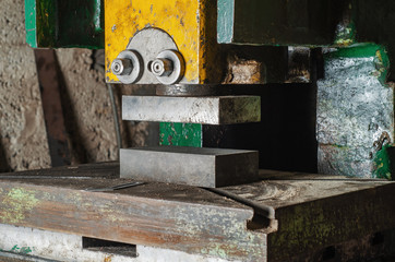 Small metal press in the workshop