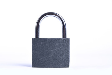 Locked grey Padlock on the white background.