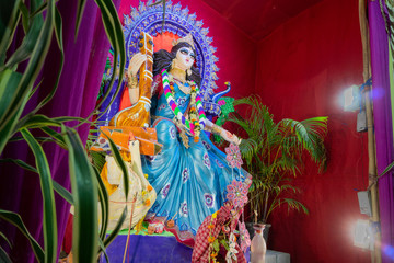 Fototapeta na wymiar Goddess Saraswati, Kolkata, India