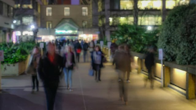 Time lapse of crowds of people - defocussed & motion blurred