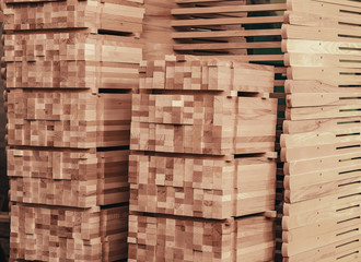 Wooden background. Stacked board blanks