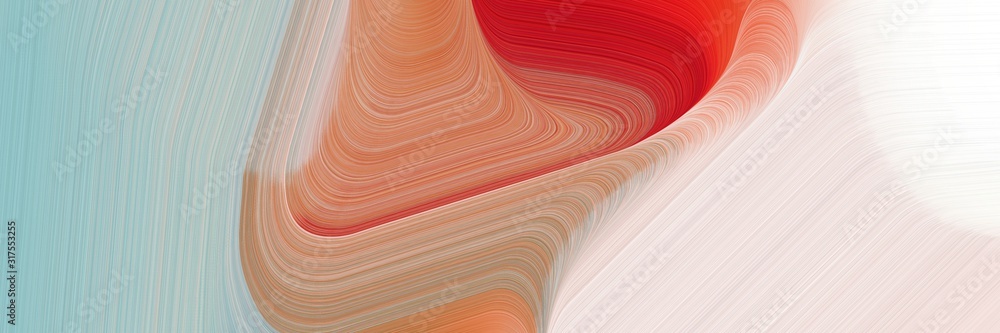 Poster header background graphic with modern soft curvy waves background design with light gray, firebrick and peru color