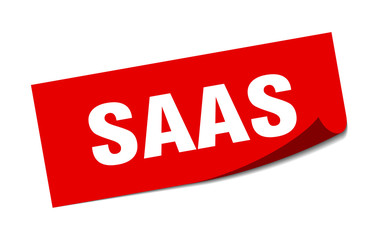 saas sticker. saas square sign. saas. peeler