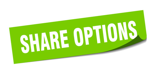 share options sticker. share options square sign. share options. peeler