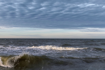 Fototapeta na wymiar Baltic sea in cloudy and windy day.