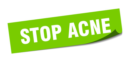stop acne sticker. stop acne square sign. stop acne. peeler